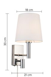 Harper Living Plug In Wall Light with switches Adjustable LED Reading Light in Silver - thumbnail 6
