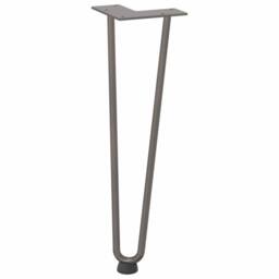 Berkfield Home Hairpin Table Legs 4 pcs Natural Steel 42 cm Solid Steel in Grey - thumbnail 4