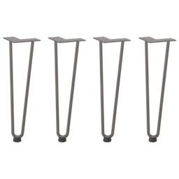 Berkfield Home Hairpin Table Legs 4 pcs Natural Steel 42 cm Solid Steel in Grey - thumbnail 3