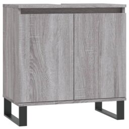 Berkfield Home Bathroom Cabinet Grey Sonoma 58x33x60 cm Engineered Wood - Size: 58 x 33 x 60 cm - thumbnail 2