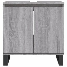 Berkfield Home Bathroom Cabinet Grey Sonoma 58x33x60 cm Engineered Wood - Size: 58 x 33 x 60 cm - thumbnail 4