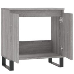 Berkfield Home Bathroom Cabinet Grey Sonoma 58x33x60 cm Engineered Wood - Size: 58 x 33 x 60 cm - thumbnail 5