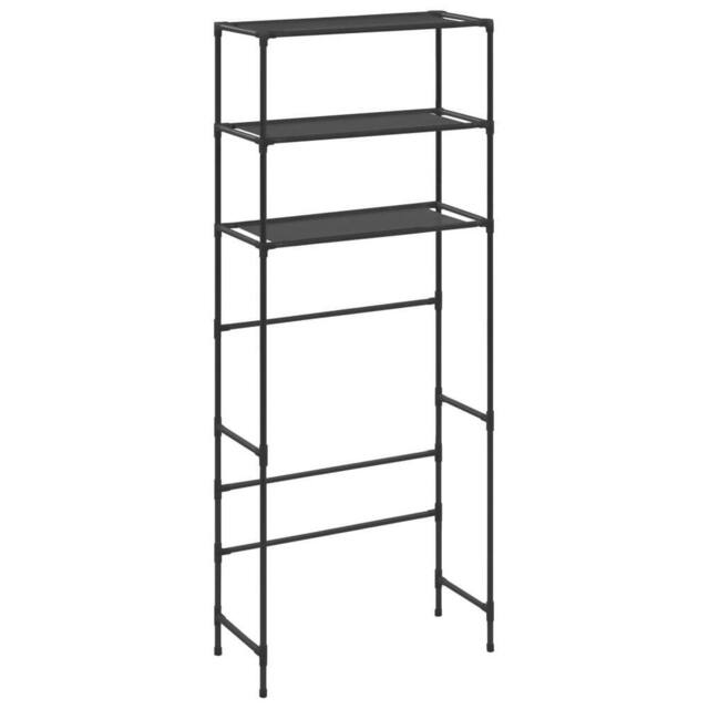 Berkfield Home 3-Tier Storage Rack over Laundry Machine Black 69x28x169 cm - Size: 69 x 28 x 169 cm - image 1