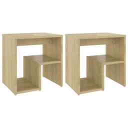 Berkfield Home Durable Bed Cabinets 2 pcs Sonoma Oak 40x30x40 cm Engineered Wood in Light Tan - Size: 40 x 30 x 40 cm - thumbnail 3