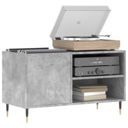 Berkfield Home Record Cabinet Concrete Grey 85x38x48 cm Engineered Wood - Size: 85 x 38 x 48 cm - thumbnail 3