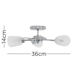 ValueLights Kavio 3 Way Silver Ceiling Bar Light - thumbnail 6
