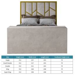 KDMD Sherlock Luxe Upholstered Gold & Pebble Television Bed Frame in Light Sand - Size: Single - thumbnail 4