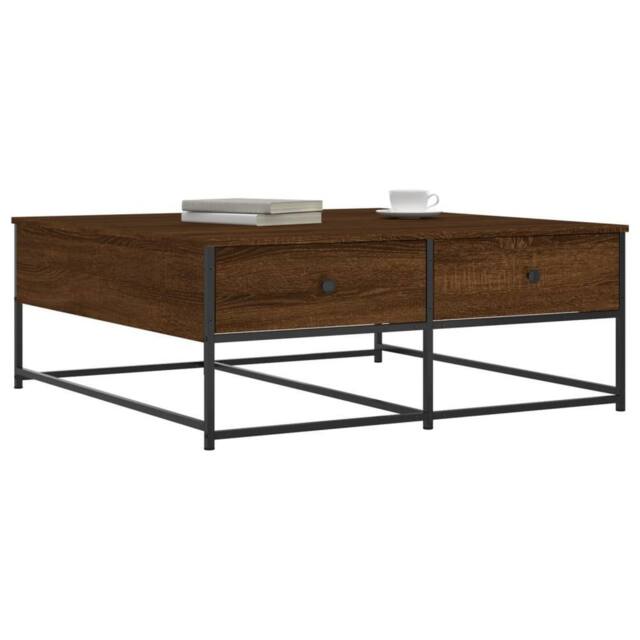 Berkfield Home Decorative Coffee Table Brown Oak 100x99x40 cm Engineered Wood - Size: 100 x 99 x 40 cm - image 1