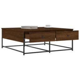 Berkfield Home Decorative Coffee Table Brown Oak 100x99x40 cm Engineered Wood - Size: 100 x 99 x 40 cm - thumbnail 4