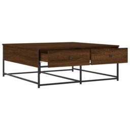 Berkfield Home Decorative Coffee Table Brown Oak 100x99x40 cm Engineered Wood - Size: 100 x 99 x 40 cm - thumbnail 5
