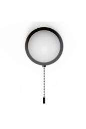 CGC Lighting 'Macie' Black & White Opal Globe LED Rechargeable Magnetic USB Reading Bedside Wall Light Pull Cord Switch - thumbnail 4