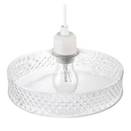 Happy Homewares Modern Glass Pendant Light Shade with Strip of 3D Shaped Diamonds in Clear - thumbnail 3