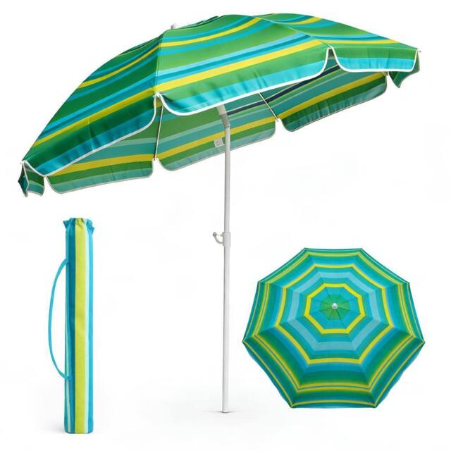 Voyager 2 Meters Beach Umbrella with Bag - Outdoor Garden Parasol, Waterproof in Lime - image 1
