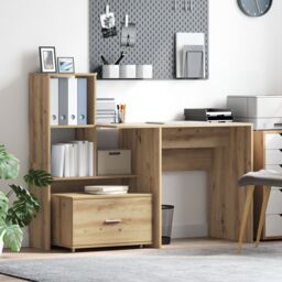 Berkfield Home Drawer Cabinet Artisan Oak Particle Board, Laminate Medium in Brown