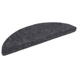 Berkfield Home Self-adhesive Stair Mats 5 pcs Dark Grey 56x17x3 cm Needle Punch - Size: Medium - thumbnail 3