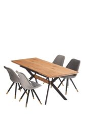 'Sofia Blaze' LUX Dining Set with a Table & Chairs Set of 4 - thumbnail 1
