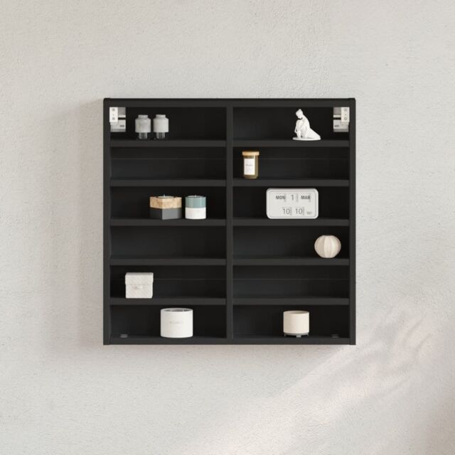 Berkfield Home Vitrine Cabinet Black 60x8.5x58 cm Engineered Wood - image 1