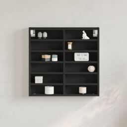 Berkfield Home Vitrine Cabinet Black 60x8.5x58 cm Engineered Wood - thumbnail 1