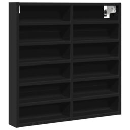 Berkfield Home Vitrine Cabinet Black 60x8.5x58 cm Engineered Wood - thumbnail 2