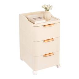 Kelvenix 3-Tier Rolling Storage Box in Beige