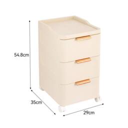 Kelvenix 3-Tier Rolling Storage Box in Beige - thumbnail 2