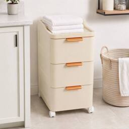 Kelvenix 3-Tier Rolling Storage Box in Beige - thumbnail 5