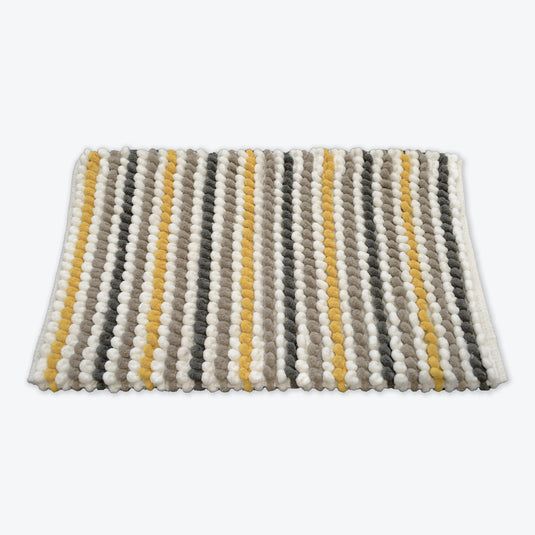 Allure Bath Fashions Striped Chunky Bobble Bath Mat in Mustard - image 1