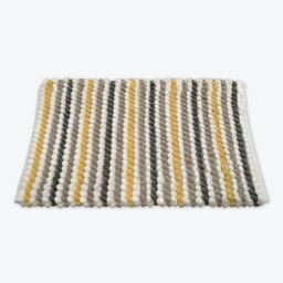 Allure Bath Fashions Striped Chunky Bobble Bath Mat in Mustard - thumbnail 1