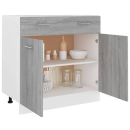 Berkfield Home Drawer Bottom Cabinet Grey Sonoma 80x46x81.5 cm Engineered Wood - thumbnail 4