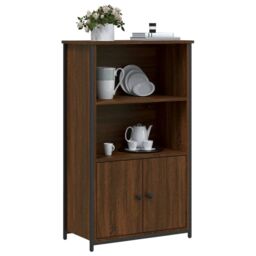 Berkfield Home Highboard Brown Oak 62x32x103.5 cm Engineered Wood - thumbnail 3