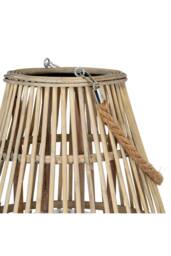 KDMD Large Ellipse Wicker Lantern with Glass Holder - Warm Glow in Brown - thumbnail 4