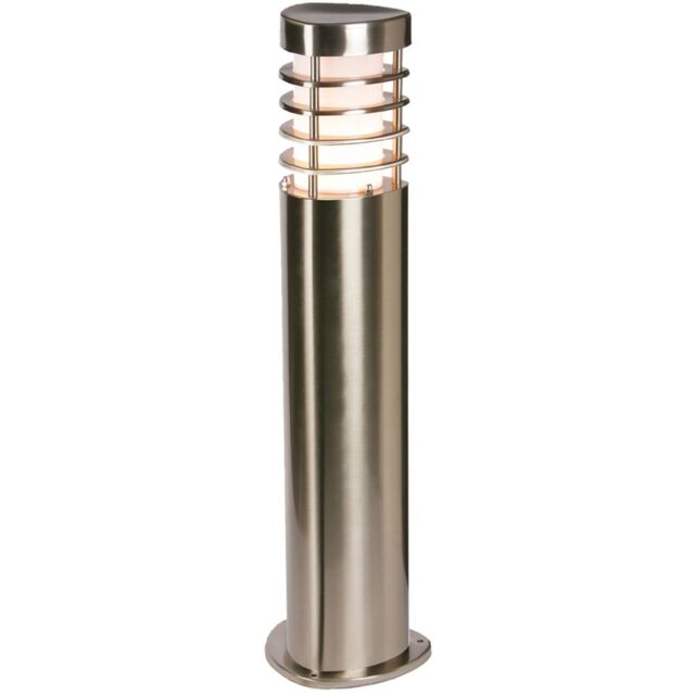 Loops Modern Outdoor Bollard Light - 10.5W E27 LED - 500mm Height - Stainless Steel in Metallics - image 1