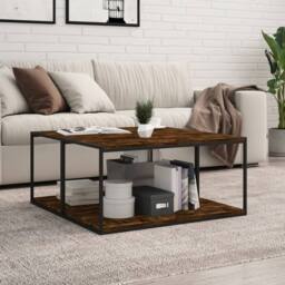 Berkfield Home Wall Shelves 4 pcs Smoked Oak 80x40x1.5 cm Engineered Wood in Brown - thumbnail 1