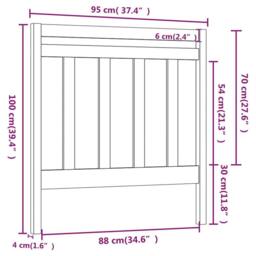 Berkfield Home Beautiful Bed Headboard Honey Brown 95x4x100 cm Solid Wood Pine - Size: 95 x 4 x 100 cm - thumbnail 6