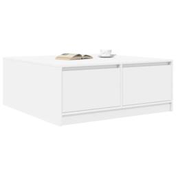 Berkfield Home Decorative Coffee Table with Drawers White 100x100x40 cm - Size: 100 x 100 x 40 cm - thumbnail 4