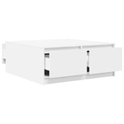 Berkfield Home Decorative Coffee Table with Drawers White 100x100x40 cm - Size: 100 x 100 x 40 cm - thumbnail 5