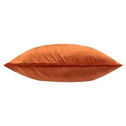 Paoletti Luxe Velvet Piped Cushion in Orange - Size: 55 cm x 55 cm - thumbnail 3