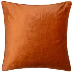 Paoletti Luxe Velvet Piped Cushion in Orange - Size: 55 cm x 55 cm - thumbnail 2