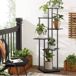 Garden Sanctuary 6-Tier Plant Stand Plant Display in Black