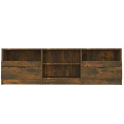Berkfield Home TV Cabinet Smoked Oak 150x33.5x45 cm Engineered Wood in Brown - thumbnail 4