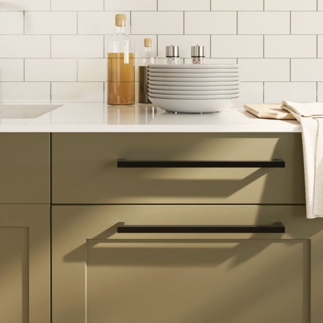 Berkfield Home Cabinet Handles 5 pcs Black 320 mm Stainless Steel - image 1