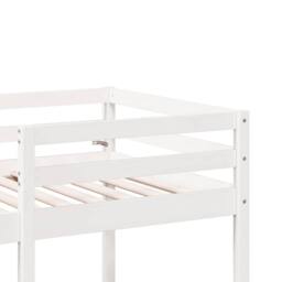 Berkfield Home Loft Bed Frame with Desk & Chairs White 90x190cm Solid Wood Pine - Size: 90x190 cm - thumbnail 8