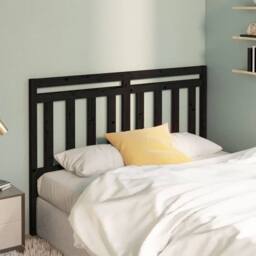 Berkfield Home Beautiful Bed Headboard Black 126x4x100 cm Solid Wood Pine - Size: 126 x 4 x 100 cm - thumbnail 2