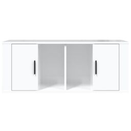 Berkfield Home TV Cabinet High Gloss White 100x35x40 cm Engineered Wood - Size: 100 x 35 x 40 cm - thumbnail 5