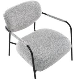 Wyld and Coco Century Modern Armchair - Black White Woven Polyester Steel Frame - thumbnail 7