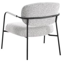 Wyld and Coco Century Modern Armchair - Black White Woven Polyester Steel Frame - thumbnail 6