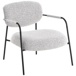 Wyld and Coco Century Modern Armchair - Black White Woven Polyester Steel Frame - thumbnail 3