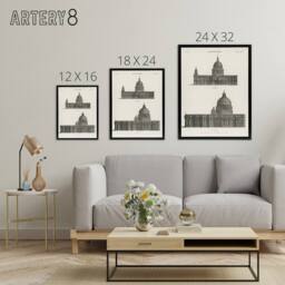"Artery8 St Paul St Peters Encyclopaedia Britannica Black Framed Canvas Art in White - Size: W12"" x H16""" - thumbnail 4