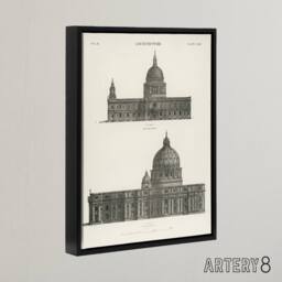 "Artery8 St Paul St Peters Encyclopaedia Britannica Black Framed Canvas Art in White - Size: W12"" x H16""" - thumbnail 2