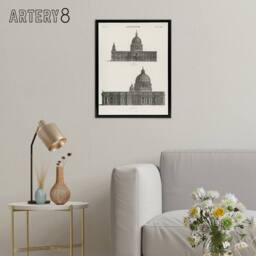 "Artery8 St Paul St Peters Encyclopaedia Britannica Black Framed Canvas Art in White - Size: W12"" x H16""" - thumbnail 3